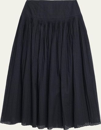 Ulla Johnson Nalla A-Line Cotton Midi Skirt