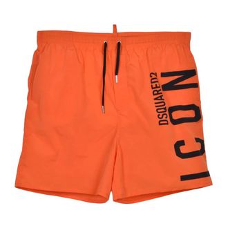 Dsquared2 Beachwear, male, Orange, Size: XL Boxer Mare