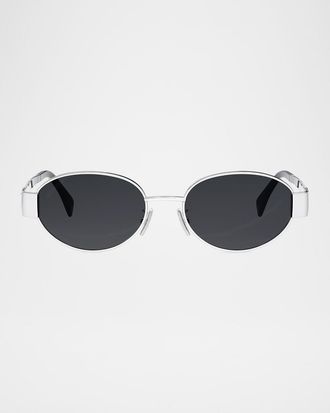 Celine Men & apos;s Triomphe Metal Oval Sunglasses