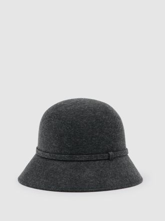 Reiss Grey Felted-wool Bucket Hat, M & L