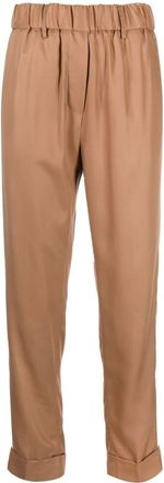 Nine In The Morning cropped elasticated-waistband trousers - women - Lyocell - 26 - Neutrals