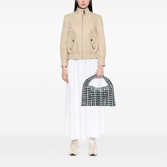 Bottega Veneta Voorafgebruikte Kleine Bicolor Kalfsleer Intrecciato Hop Hobo