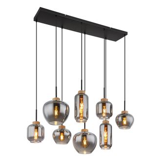 Globo Lighting L&aacute;mpara Colgante - Matt - Negro - Vidrio Vidrio Ahumado - - Globo