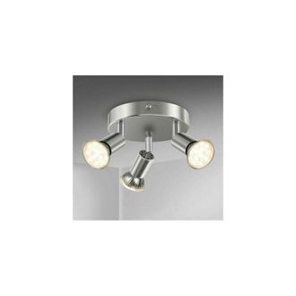 OEM Foco De Techo Led Ip44 - 3 Bombillas Gu10 Ajustables - Iluminaci&oacute;n Regulable A 3000k - Metal Cromado Y Cristal - Para Ba&ntilde;os Y Zonas H&uacute;medas
