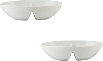 10 Strawberry Street Set Of 2 Bliss Divided 2-Section Serving Bowls