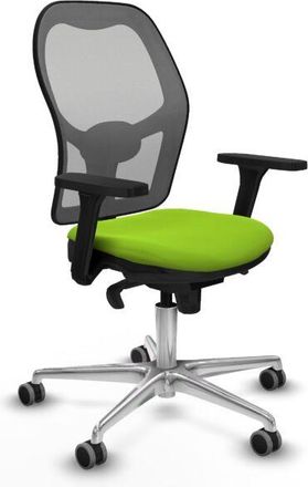 Piqueras y Crespo Piqueras Y Crespo - Jorquera Sincro Malla Gris Similpiel Pistacho Brazos 3d Base Aluminio Ruedas 65mm Engomada