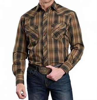 Roper Classic Snap Western Shirt In Brown