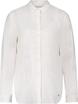 Betty & Co Overhemden, Dames, Wit, L, Linnen, Linnen blouse met lange mouwen