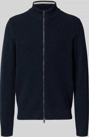 Maerz MAERZ Muenchen Strickjacke aus Schurwolle mit Zweiwege-Reißverschluss in Jeansblau, Größe 48