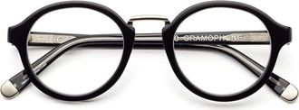 CADDIS Gramophone | Reading Glasses in Gloss Black And Vodka at Nordstrom, Size +3.00