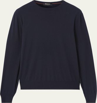 Loro Piana Mens Wool Knit Crewneck Sweater