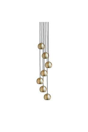 Industville The Globe Collection Pendant, 7 Wire, Brass