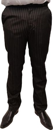 Relco Mens Pinstripe Sta-Press 70s Mod Trousers Size 38 Black