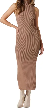 Astr Channary Sweater Dress In Chesnut