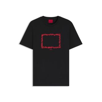 HUGO BOSS Cotton-jersey T-shirt with printed artwork
