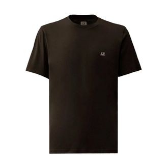 C.P. Company T-Shirts, male, Black, Size: XL Logo Cotton T-shirt