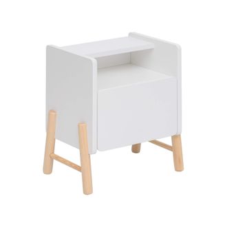Mobili Rebecca Mobili Rebecca - Mesita De Noche Para Ni&ntilde;os Rebecca Mobili Kelen 49x40x30 Mdf Pino Blanco Marr&oacute;n