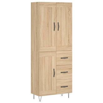 Berkfield Home Highboard Sonoma Oak 69.5x34x180 cm Engineered Wood in Light Brown