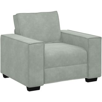 vidaXL Sill&oacute;n Sof&aacute; Gris Claro 60 Cm Terciopelo Vidaxl
