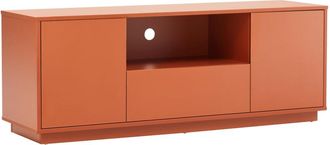 Oviala Mueble TV moderno rectangular 140 cm ladrillo