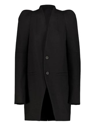 Rick Owens puffed-shoulder two-button jacket - Black