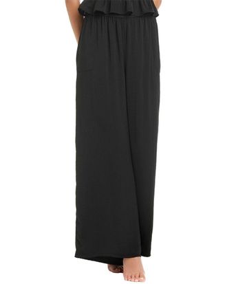 Red Carter Hammered Satin Coverup Wide Leg Pant