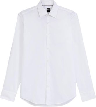 HUGO BOSS White Regular Solid Shirts