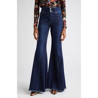 Alice & Olivia High Waist Ruffle Flare Leg Jeans in Dream On at Nordstrom Rack, Size 27