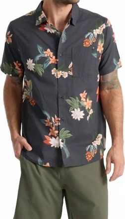 Roark Journey Short Sleeve Button Up Shirt In Onyx Floral