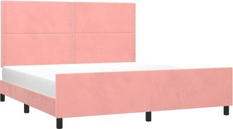 vidaXL Vidaxl - Estructura De Cama Sin Colch&oacute;n Terciopelo Rosa 160x200 Cm
