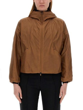 Herno Brown Solid Hood Jacket