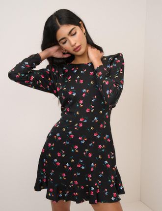 Nobody's Child Black Floral Dylan Mini Dress