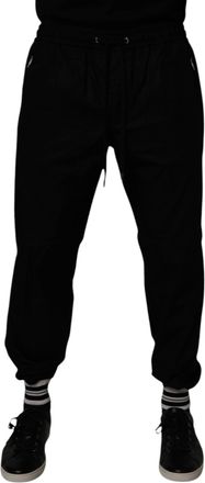 Dolce & Gabbana Black Cotton Men Jogger SweatMens Mens Pants