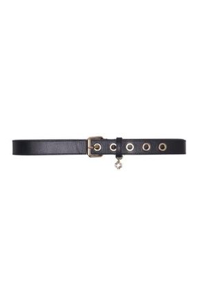 Maje Leather belt with Miss M buckle in Black at Nordstrom, Size Medium