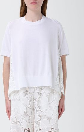 Meimeij Maglia in cotone e macram&eacute;