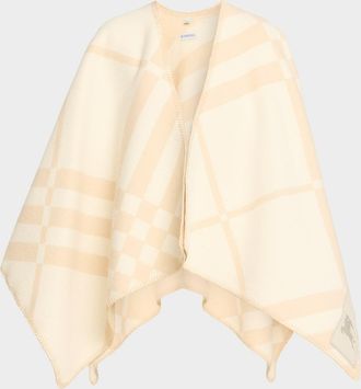 Burberry Check Wool Cashmere Cape