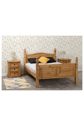 Seconique Corona 5 King Bed High Foot End in Natural