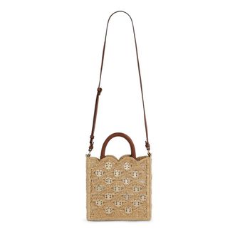 Paco Rabanne Bolso Tote Peque&ntilde;o de Rafia - Bags - Mujer - Beige - ONE SIZE
