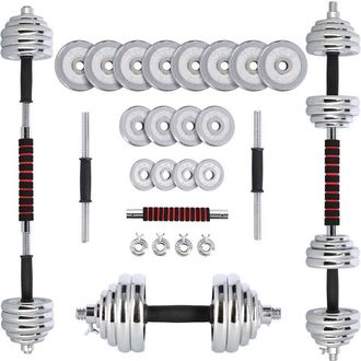 OEM Juego De Mancuernas Cromadas Stc30 - Barra En Maleta 2x15kg Hms