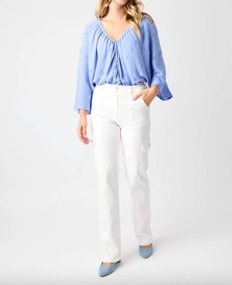 Judy Blue Cargo Straight Leg Jeans In White