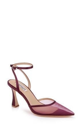 Badgley Mischka Yordan Ankle Strap Pump in Cherry Satin at Nordstrom, Size 9.5