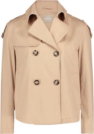 AMBER & JUNE Jassen, Dames, Beige, S, Katoen, Katoenen Trenchcoat met Klassieke Elementen