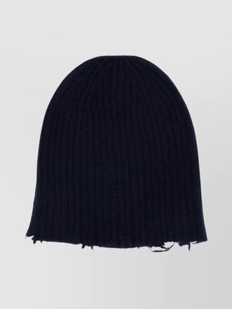 Uma Wang cashmere knit hat frayed edges