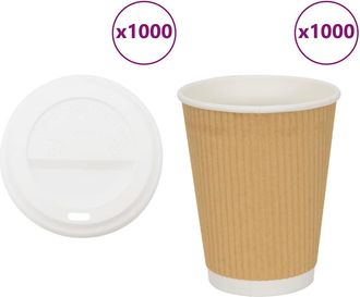 vidaXL Vasos De Caf&eacute; De Papel Con Tapa 1000 Uds 16oz 400ml Vidaxl
