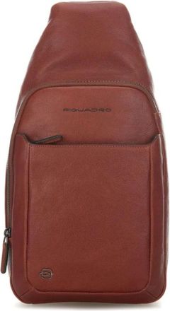 Piquadro Tassen, Heren, Bruin, ONE Size, Leer, Bruine leren schoudertas