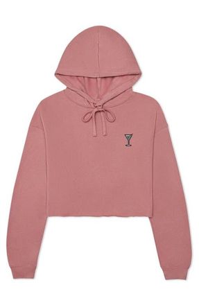 Dalix Martini Cropped Hoodie in Mauve at Nordstrom, Size Xx-Large