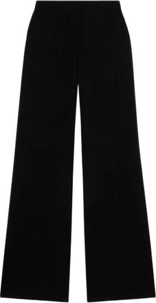 Blumarine Wijde Pijpen Broek - Dames - Wijde Broeken - Zwart - L - Wol - Broeken