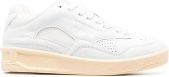 Jil Sander White White Basket Low-top Leather Sneakers