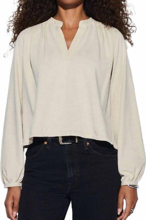 Nation Ltd Maya V-Neck Top In Parchment