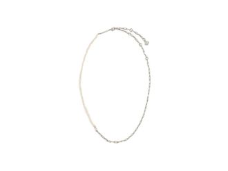 Kendra Scott Markie Half Chain Womens Necklace Womens Necklace Silver Freshwater Cultured Pearl, Brass